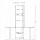 Picture shows a pencil sketch titled “Front View” on an 8 1/2 x 11 in. piece of white paper with faint, vertical ruled black lines. In the center of the page is a tall, vertical rectangle. A measurement line labeled “20 [in.]” runs horizontally along the inside bottom edge of the rectangle. A long measurement line runs vertically along the right side of the rectangle. The line is divided into four segments and labeled, in the right, from bottom to top: “28 [in.]”; “30 [in.]”; “5 [in.]”; “20 [in.].” The rectangle is divided into four segments. The segments are labeled, in the left, from bottom to top: “Olfactometer”; “Hood”; “Fan”; “Vent.” A two-dimensional view of a table cuts across the lower one-third of the rectangle. A measurement line labeled “6’” runs horizontally below the illustration. A measurement line labeled “7’” runs vertically to the right of the illustration. [End of description]